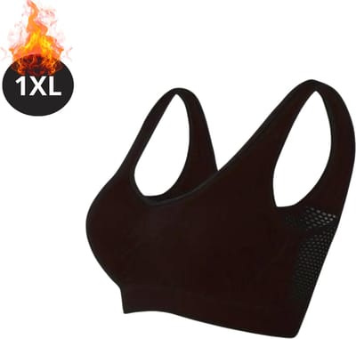 Nivard BH Zonder Beugel - Zonder Bandjes - Push-up Bh's - Comfort Beha - Comfortabel - Sterk - Yoga - Plus Size - Zwart - Maat 1XL