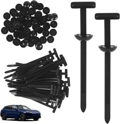 Kabelbinders Nylon - Universele Sluitingen - Snelle Fixatie - Zelfborgend Pinknop - 300 Stuks - Zwart