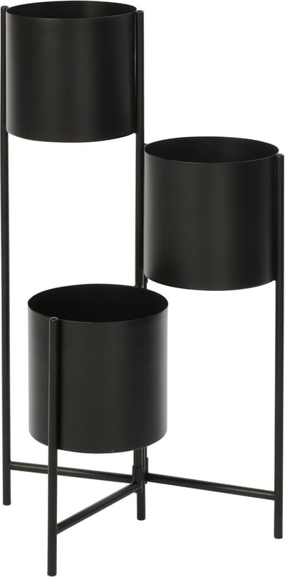 J-Line bloempot 3 Pots - ijzer - zwart