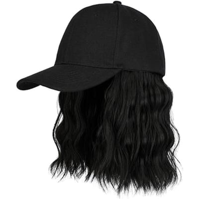 Mode Geïntegreerde Pruik Pet met Klep Golvend Krullend Bobo Pet Baseballpet Snapback Hoed Cadeau black