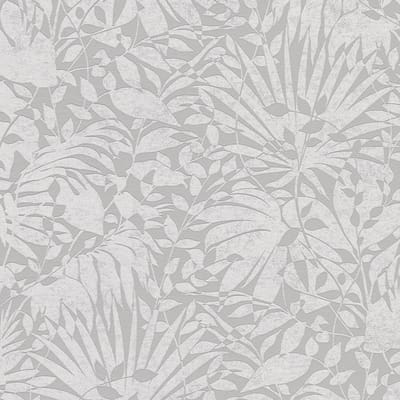 Exclusief luxe behang Profhome 388312-GU vliesbehang gestructureerd met bloemmotief en metallic effect grijs zilver wit 5,33 m2