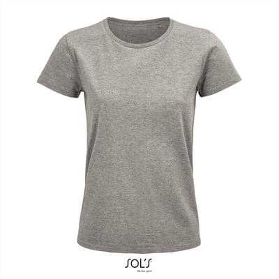 SOL'S - Pioneer T-Shirt dames - Grijs - 100% Biologisch Katoen - S