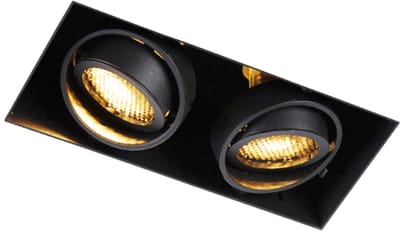 QAZQA oneon honey 50 - Moderne Inbouwspot - 2 lichts - L 18.9 cm - Zwart - Woonkamer | Slaapkamer | Keuken