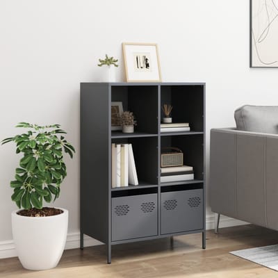 vidaXL - Hoge - kast - 68x39x103,5 - cm - staal - antracietkleurig