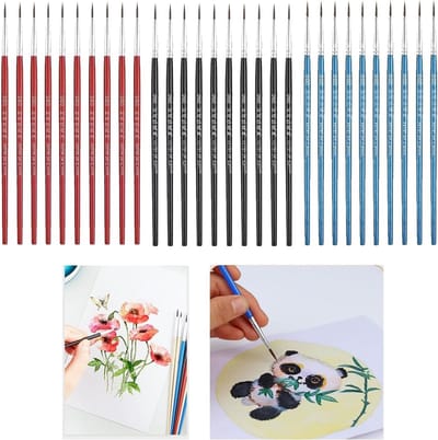 Set van 30 Fijne Penseeltjes voor Gedetailleerd Schilderen, Miniatuurverf en Modelbouw, Geschikt voor Aquarel en Acrylverf