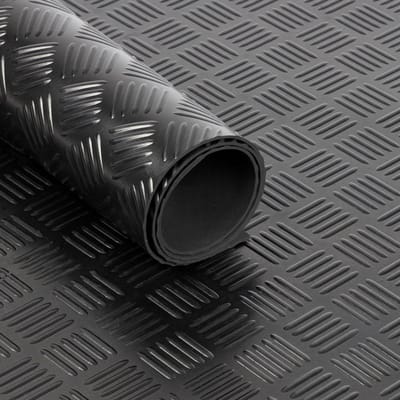 FLOORDIREKT Rubber loper - Rubbermat - Karo - 3 mm - 150 x 100 cm