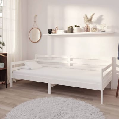 vidaXL - Slaapbank - met - matras - massief - grenenhout - wit - 90x200 - cm