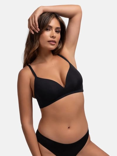 Dorina Bh zonder beugel voorgevormd - Fili - T-shirt bh die niet doorschijnt - Soft Bh - 70C - Zwart
