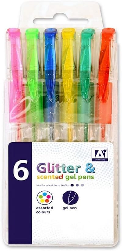 Gelpennen Set - Geurende Pennen - Creatief Schrijven - Glitter en Geur - 6 Stuks - Assorti