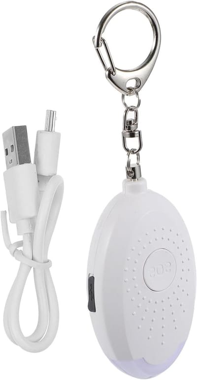 Persoonlijk Alarm - Veiligheidsalarm Sleutelhanger - Noodsituaties Melden - 130dB Geluidsalarm - 6.2 x 4 cm - Wit