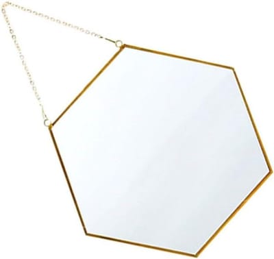 Make-up spiegel - Wandspiegel Decoratief - Schoonheidsroutine Optimaliseren - Scandinavisch Design - 26x30 cm - Goud
