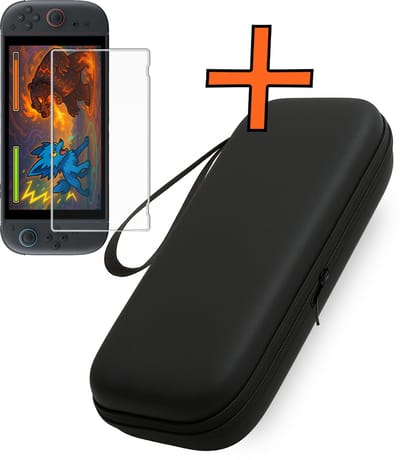 Hoesje Geschikt voor Nintendo Switch 2 Hoes Bescherm Case Hardcover Polsbandje Met Screenprotector - Hoes Geschikt voor Nintendo Switch 2 Case - Zwart