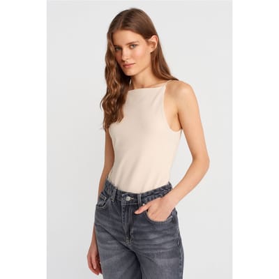 Slim-Fit Halterhals Jersey Blouse