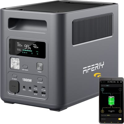 AFERIY Nomad1800 - Draagbaar Powerstation 1024Wh - 1800W AC Output - 36 min Snelladen - 7 Jaar Garantie - LiFePO4 - UPS <10ms - App-bediening