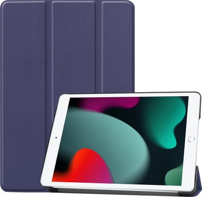 Hoesje Geschikt voor Apple iPad 8 (2020) - 10.2 inch - 8e Generatie - Dun & Stevig - Trifold Bookcase - Hard Cover - Hardcover Book Case - Tablet Hoes - Donkerblauw