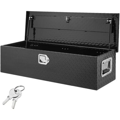 VEVOR 990 x 330 x 254 mm Gereedschapskist voor Vrachtwagenbed, Afsluitbaar 83 l Vrachtwagenkist Gereedschapskist Opslag Gereedschapskist, 39 kg Draagvermogen Gereedschapskist Organizer voor Camper, Auto Zwart