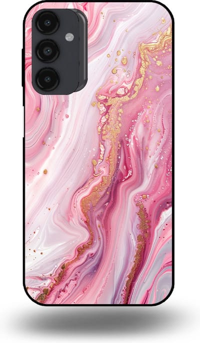 Smartphonica Telefoonhoesje geschikt voor Samsung Galaxy A23 5G met marmer opdruk - TPU backcover case marble design - Roze geschikt voor Samsung Galaxy A23 5G