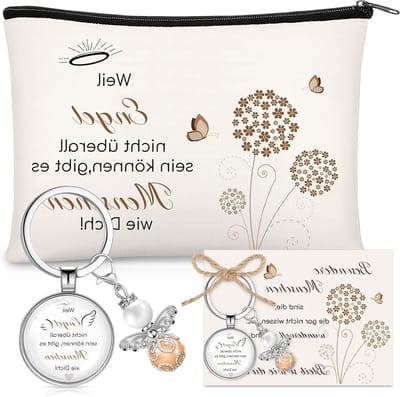 Inspirerende Gift Set voor Collega's met Cosmetica Tas, Sleutelhanger en Groetkaart - Perfecte Verjaardagscadeau voor Vrienden en Afscheid van Werk
