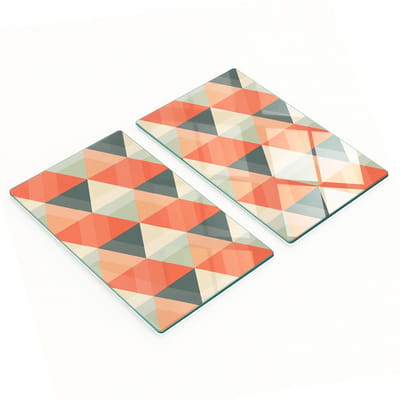 Keukenplanken van gehard glas met grafische geometrische figuren 2x30x52 cm