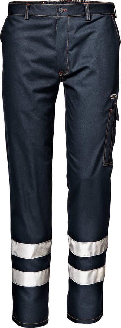 SIR SAFETY SYMBOL Hi-Vis Reflecterend Werkbroek HEREN Marineblauw - 100% Katoen 270 g/m² – Met Reflecterende Banden, Gereedschapszakken & Drievoudige Stiksels