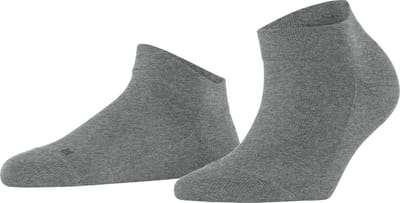 FALKE Sensitive London kort eenkleurig katoen sneakersokken enkelsokken dames grijs - maat 39-42