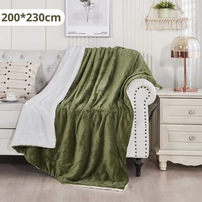 Bovista Deken - Pluche - Wollen - Dekentje - Fleece - Plaid - Knuffeldeken - Bank Deken - 2 Persoons Extra Groot - Groen