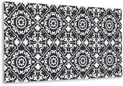 Tulup PVC Wandpaneel - Oosters Patroon Vinyl Wandpaneel - 100 cm x 50 cm - Grijs Wandpaneel PVC - 1 stuk - Wandpaneel PVC - Mozaïek Wandpaneel - Wandpaneel Zelfklevend - Plaktegels Keuken en Badkamer