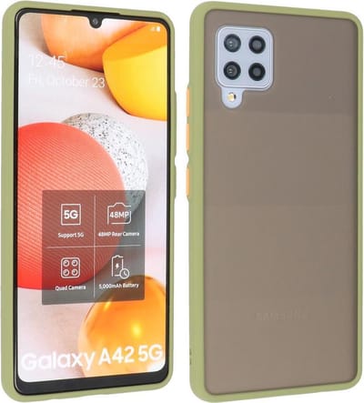 Hoesje Geschikt voor de Samsung Galaxy A42 5G - Hard Case Backcover Telefoonhoesje - Groen
