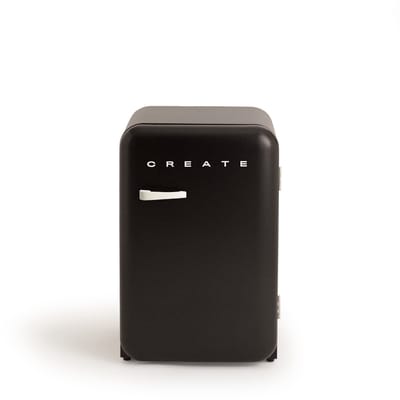 CREATE - Koelkast in retrostijl - Zwart - Handvat Gebroken wit - FRIDGE RETRO 107L