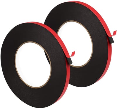 Dailygoods- Dubbelzijdig Plakband Extra Sterk - 1 cm × 10 m - 2 Stuks - Betrouwbare Hechting - Voor Huishouden/Kantoor - Geschikt voor Muur/Meubels - Hechtingsband