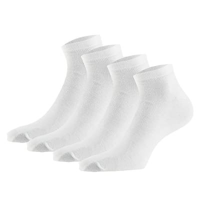 Apollo - Sneakersok van biologisch katoen - Wit - Maat 43/46 - 4-Paar - Enkelsokken 43 46 - Biologisch - Enkelsokken - Sneakersok heren