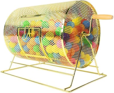 Metalen Loterij Drum Bingo Kooi Loterij Tekening Machine voor Fondsenwervers en Promotionele Activiteiten Houdt 130 Ballen