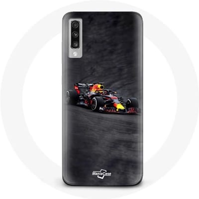 Hoesje - Formule 1 - Samsung Galaxy A70 - Max Verstappen - Zwart, Rood, Geel - Hard