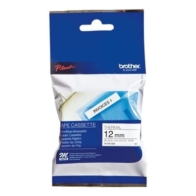 Brother M-K231SBZ starter niet-gelamineerde tape zwart op wit 12 mm (origineel)