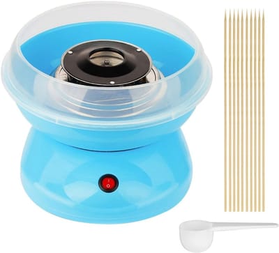 TIM® Suikerspinmachines - Suikerspin - Suikerspinmachine - Met Accessoires - Blauw - 27cm x 18cm x 26cm