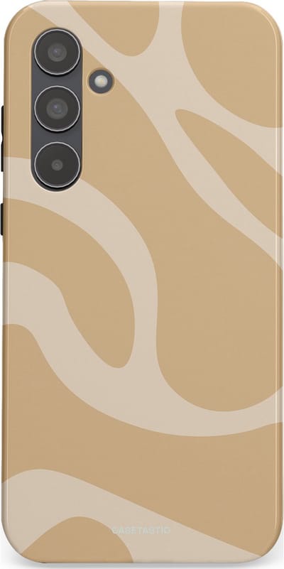 Casetastic hoesje geschikt voor Samsung Galaxy A55 - Dubbellaagse bescherming - Aesthetic Beige Wave Clean Girl - Fashion Case - Beige