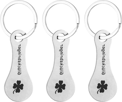 Winkelwagenmuntjes Sleutelhangers (3 stuks) - Universele Winkelwagen Sleutels - Roestvrij Stalen Trolley Accessoires