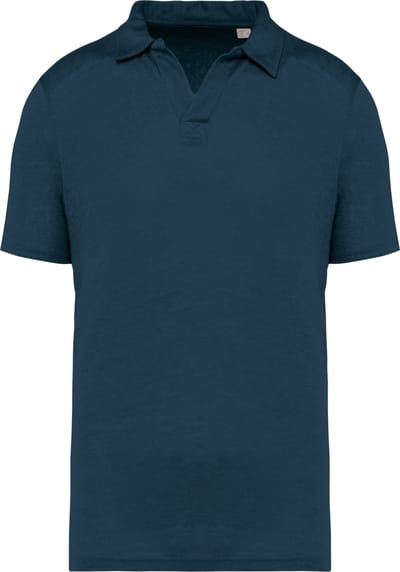 Spasso Linnen herenpolo SP220 - Peacock Blue - S
