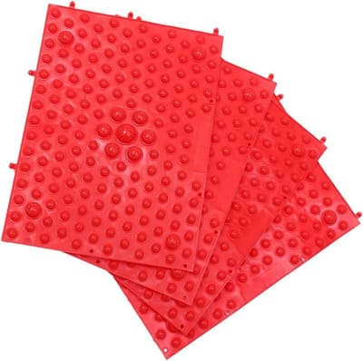 Voetmassage Mat - Reflexologie Pad - Ontspanning Bevorderen - Verschillende Drukpunten - 39 x 29 cm - Rood