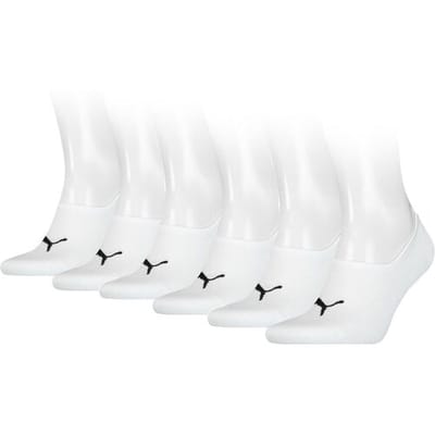 Puma Footies High Cut – Unisex Invisible Sokken – 6 Paar – Wit – 35/38