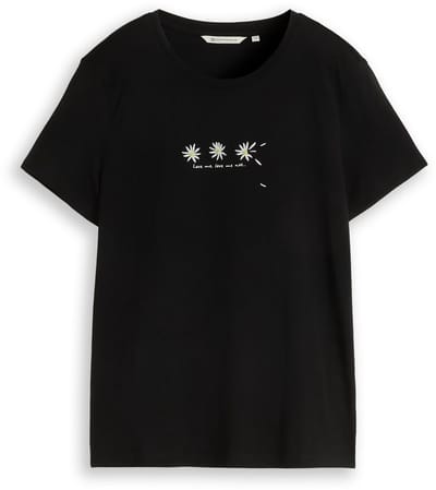 Tom Tailor Denim - T-shirt met borduursel - Maat M - deep black