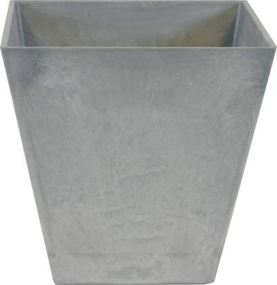 Ter Steege Bloempot/plantenpot - vierkant - gerecycled kunststof - steengrijs - D40 en H40 cm
