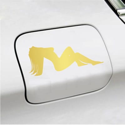Bumpersticker - Dame - 7,3 X 18 - Goud