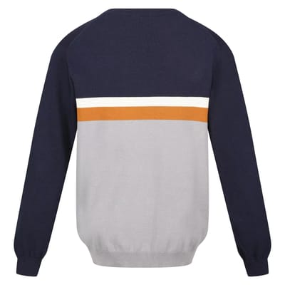 Regatta Heren Kaelen Colour Block Gebreide trui (Marine / Stormgrijs)