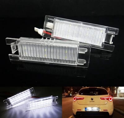 2x Witte LED Kentekenplaatverlichting voor Diverse Alfa Romeo Modellen