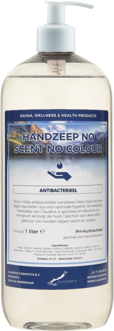 Handzeep No Scent No Colour 1 liter - met gratis pomp