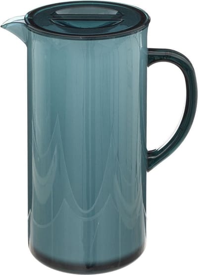5Five Sapkan/schenkkan karaf - petrol blauw - met deksel - 1950 ml - kunststof - Limonade/water