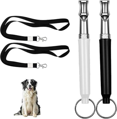 2 x Hondenfluit, Hondenfluit met Koord, Hoge Frequentie, Ultrasonische Hondenfluit voor Effectieve Honden Training, Geluidscontrole, Hondentraining Accessoire
