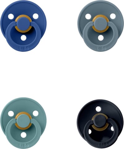 Bibs fopspeen 0-6 maand set 4 stuks Petrol,Island Sea,Cornflower en Black maat 1