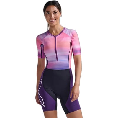 2xu Aero Sleeved Korte Mouwen Fietsshirt Roze XL Vrouw